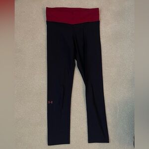 Under armour cropped leggings with red waist